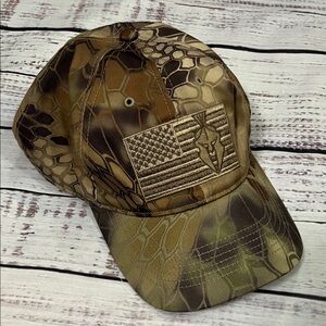 KRYPTEK-Desert Camo/American Flag Adjustable Hat